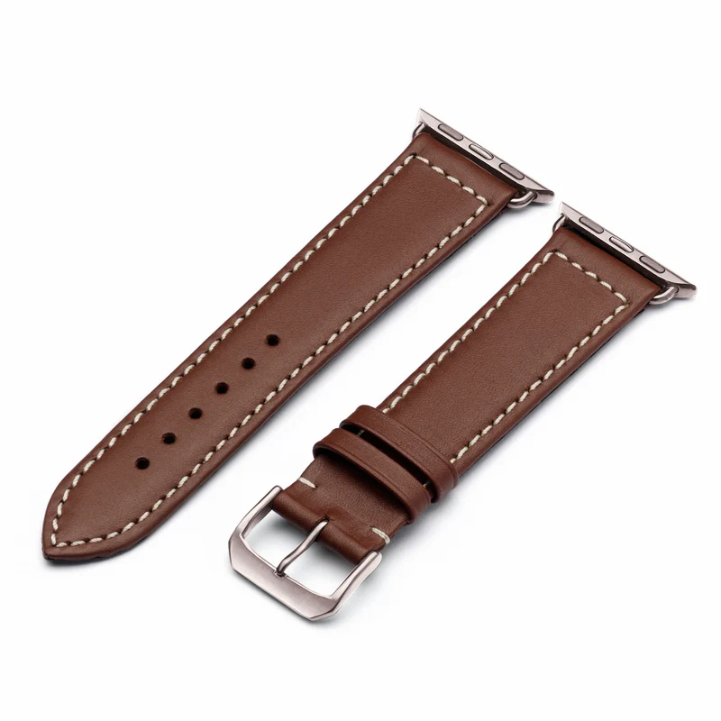 Apple Watch 1-9 Uhrenarmband MarinusCraft von Happel, Rindsleder, wasserfest, Mahagoni