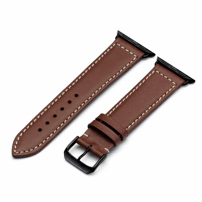 Apple Watch 1-9 Uhrenarmband MarinusCraft von Happel, Rindsleder, wasserfest, Mahagoni