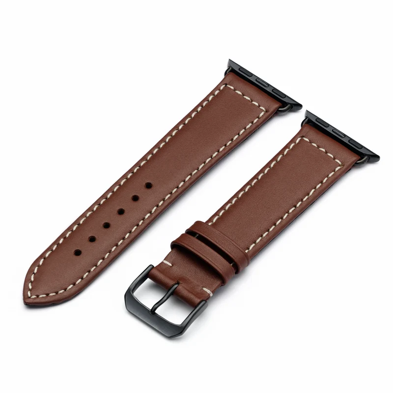 Apple Watch 1-9 Uhrenarmband MarinusCraft von Happel, Rindsleder, wasserfest, Mahagoni