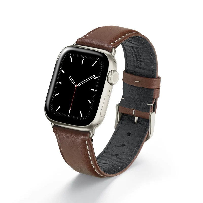 Apple Watch 1-9 Uhrenarmband AquilaOrion von Happel, Rindsleder, wasserfest, Mahagoni