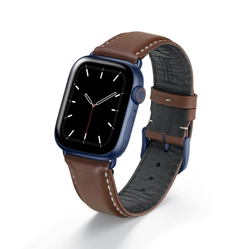 Apple Watch 1-9 Uhrenarmband AquilaOrion von Happel, Rindsleder, wasserfest, Mahagoni