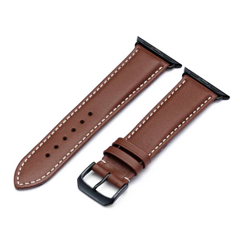 Apple Watch 1-9 Uhrenarmband AquilaOrion von Happel, Rindsleder, wasserfest, Mahagoni