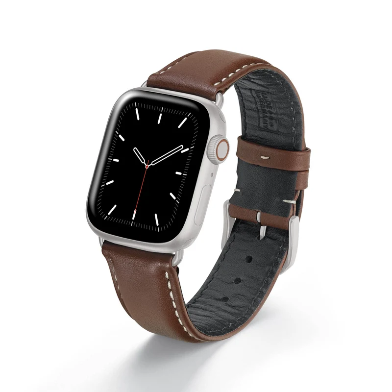 Apple Watch 1-9 Uhrenarmband AquilaOrion von Happel, Rindsleder, wasserfest, Mahagoni