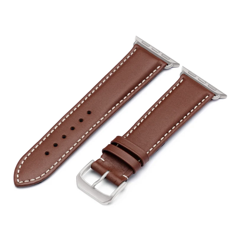 Apple Watch 1-9 Uhrenarmband AquilaOrion von Happel, Rindsleder, wasserfest, Mahagoni