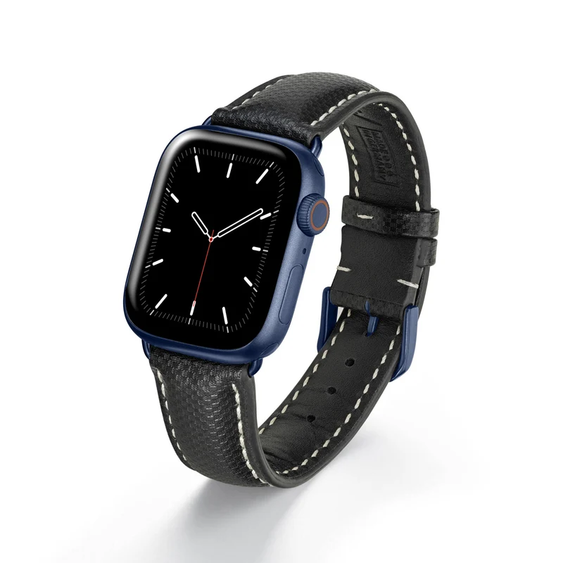 Apple Watch 1-9 Uhrenarmband AegisLine von Happel, Hightechband, wasserresistent, Schwarz