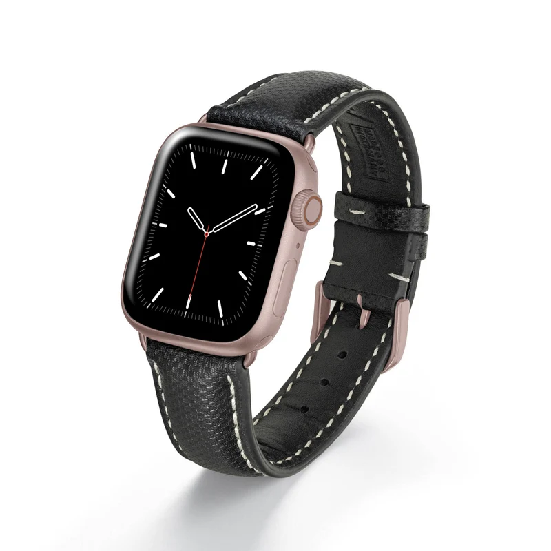 Apple Watch 1-9 Uhrenarmband AegisLine von Happel, Hightechband, wasserresistent, Schwarz