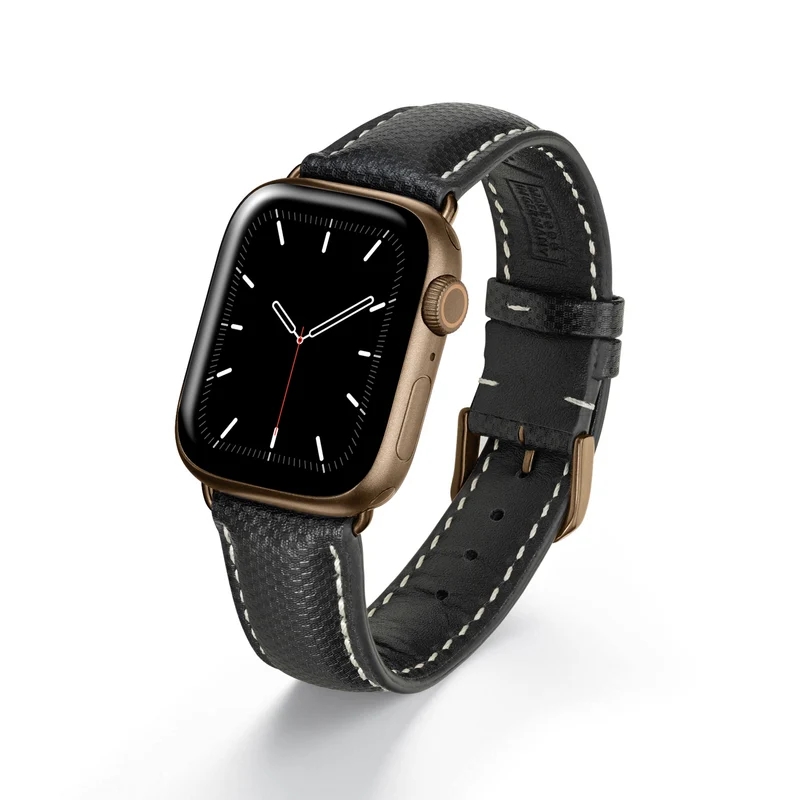 Apple Watch 1-9 Uhrenarmband AegisLine von Happel, Hightechband, wasserresistent, Schwarz