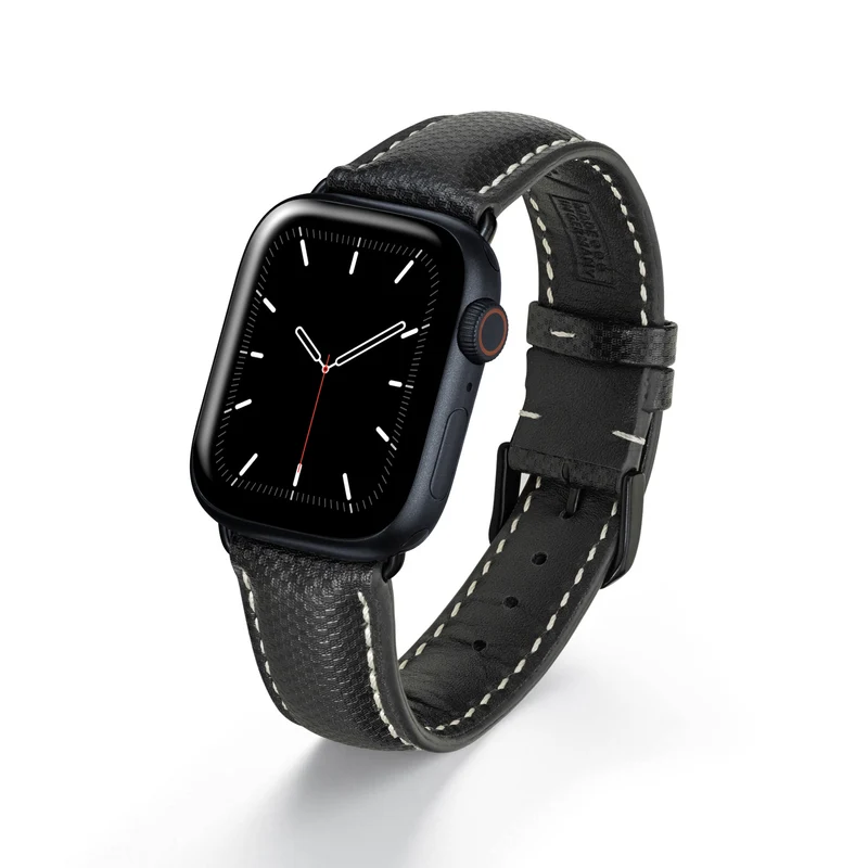 Apple Watch 1-9 Uhrenarmband AegisLine von Happel, Hightechband, wasserresistent, Schwarz