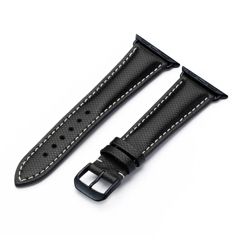 Apple Watch 1-9 Uhrenarmband AegisLine von Happel, Hightechband, wasserresistent, Schwarz