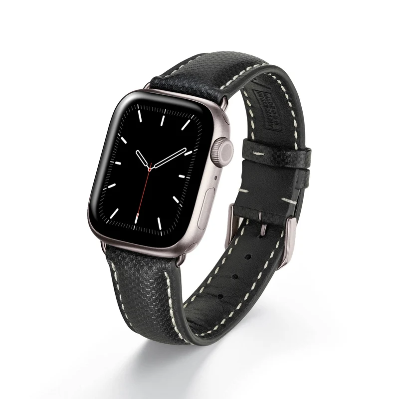 Apple Watch 1-9 Uhrenarmband AegisLine von Happel, Hightechband, wasserresistent, Schwarz