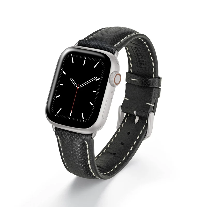 Apple Watch 1-9 Uhrenarmband AegisLine von Happel, Hightechband, wasserresistent, Schwarz