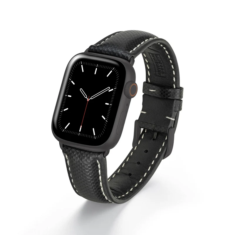 Apple Watch 1-9 Uhrenarmband AegisLine von Happel, Hightechband, wasserresistent, Schwarz