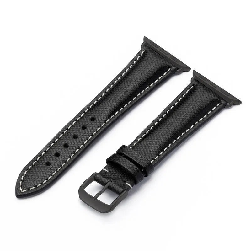Apple Watch 1-9 Uhrenarmband AegisLine von Happel, Hightechband, wasserresistent, Schwarz