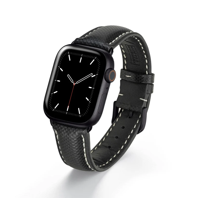 Apple Watch 1-9 Uhrenarmband AegisLine von Happel, Hightechband, wasserresistent, Schwarz