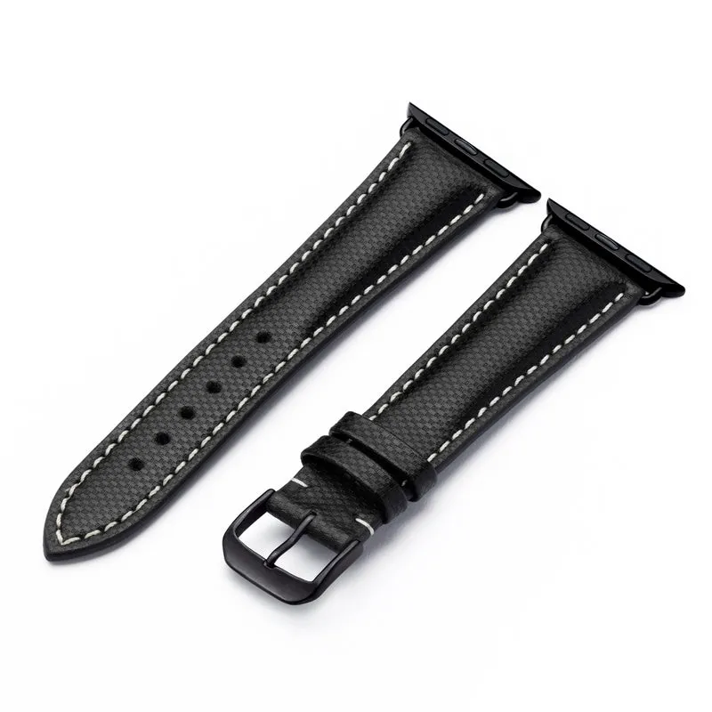 Apple Watch 1-9 Uhrenarmband AegisLine von Happel, Hightechband, wasserresistent, Schwarz