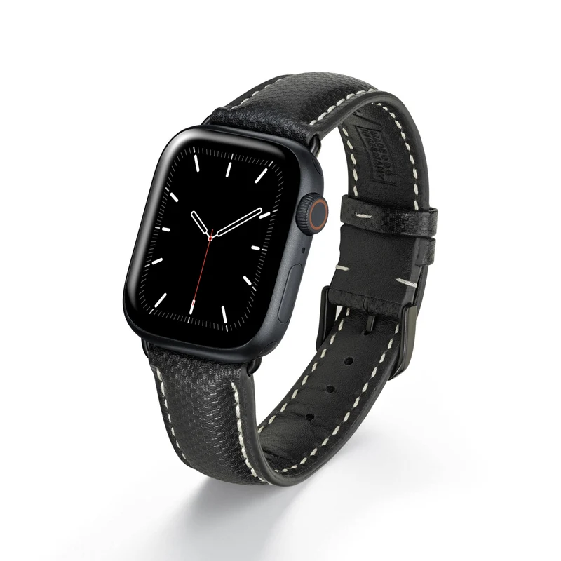 Apple Watch 1-9 Uhrenarmband AegisLine von Happel, Hightechband, wasserresistent, Schwarz