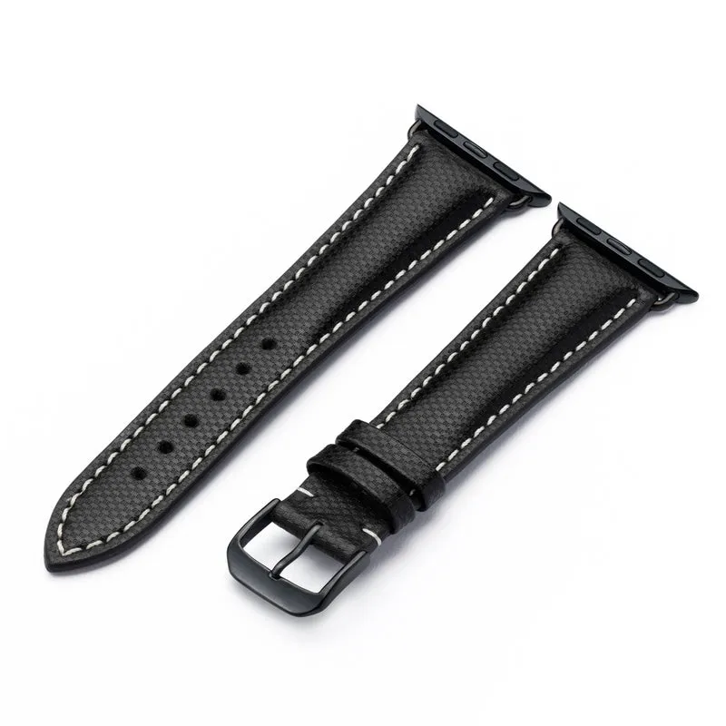 Apple Watch 1-9 Uhrenarmband AegisLine von Happel, Hightechband, wasserresistent, Schwarz