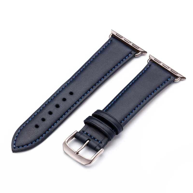 Apple Watch 1-9 Uhrenarmband Vita von Happel, Apfelleder, vegan, handgefertigt, Ozeanblau