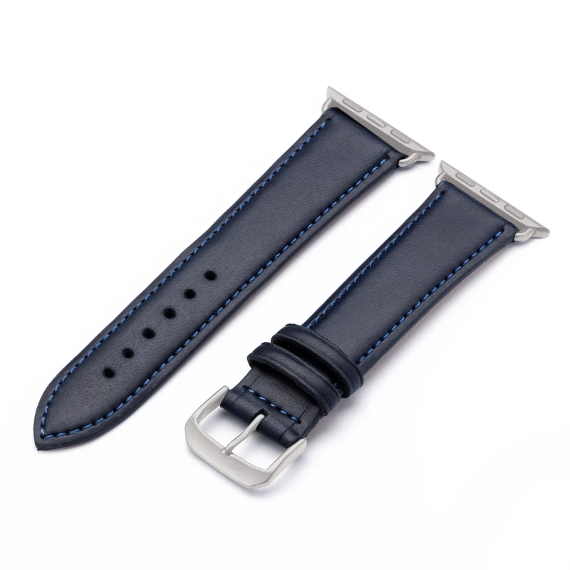 Apple Watch 1-9 Uhrenarmband Vita von Happel, Apfelleder, vegan, handgefertigt, Ozeanblau