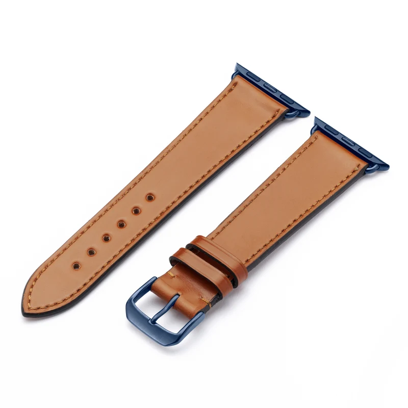 Apple Watch 1-9 Uhrenarmband Elysian von Happel, Shell Cordovan Leder, handgefertigt, Honig