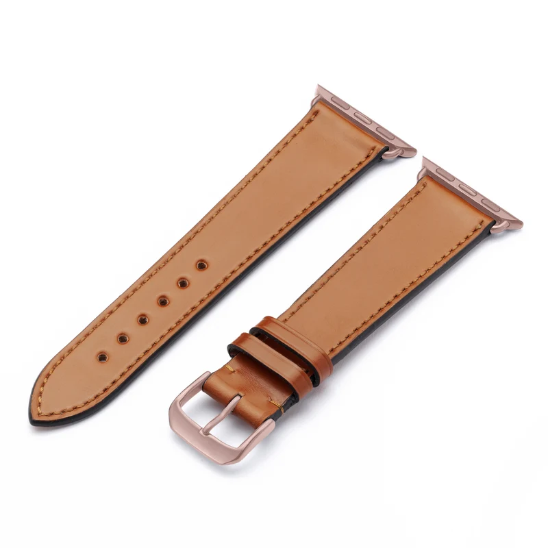 Apple Watch 1-9 Uhrenarmband Elysian von Happel, Shell Cordovan Leder, handgefertigt, Honig