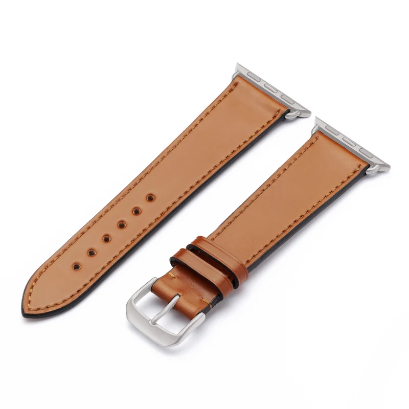 Apple Watch 1-9 Uhrenarmband Elysian von Happel, Shell Cordovan Leder, handgefertigt, Honig
