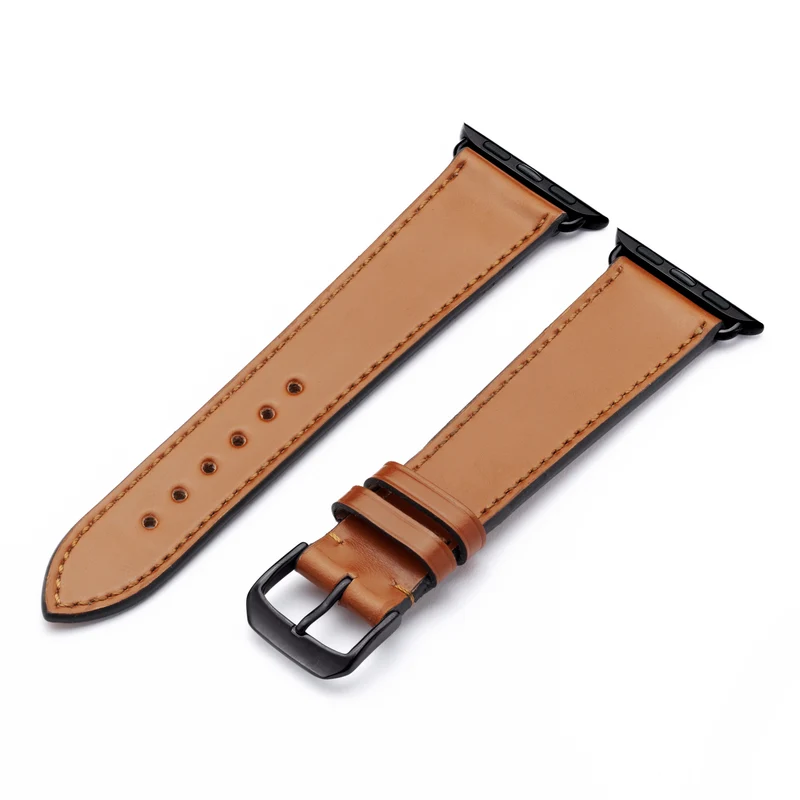 Apple Watch 1-9 Uhrenarmband Elysian von Happel, Shell Cordovan Leder, handgefertigt, Honig