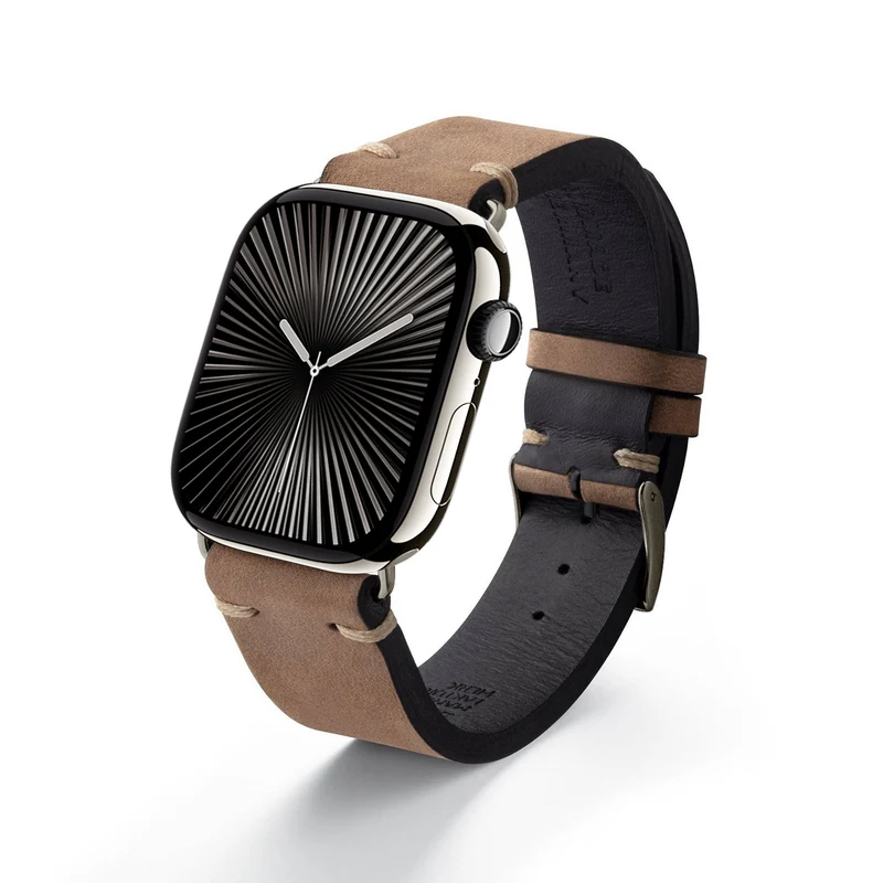 Apple Watch 10 Armband UHLENHORST (Vegetabiles Vintage-Leder) – Sand