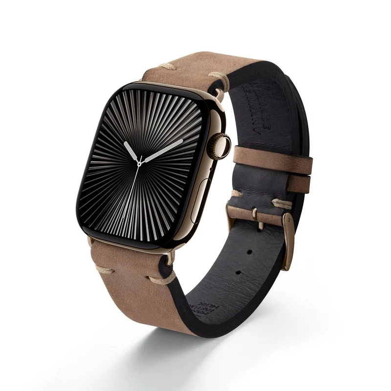 Apple Watch 10 Armband UHLENHORST (Vegetabiles Vintage-Leder) – Sand