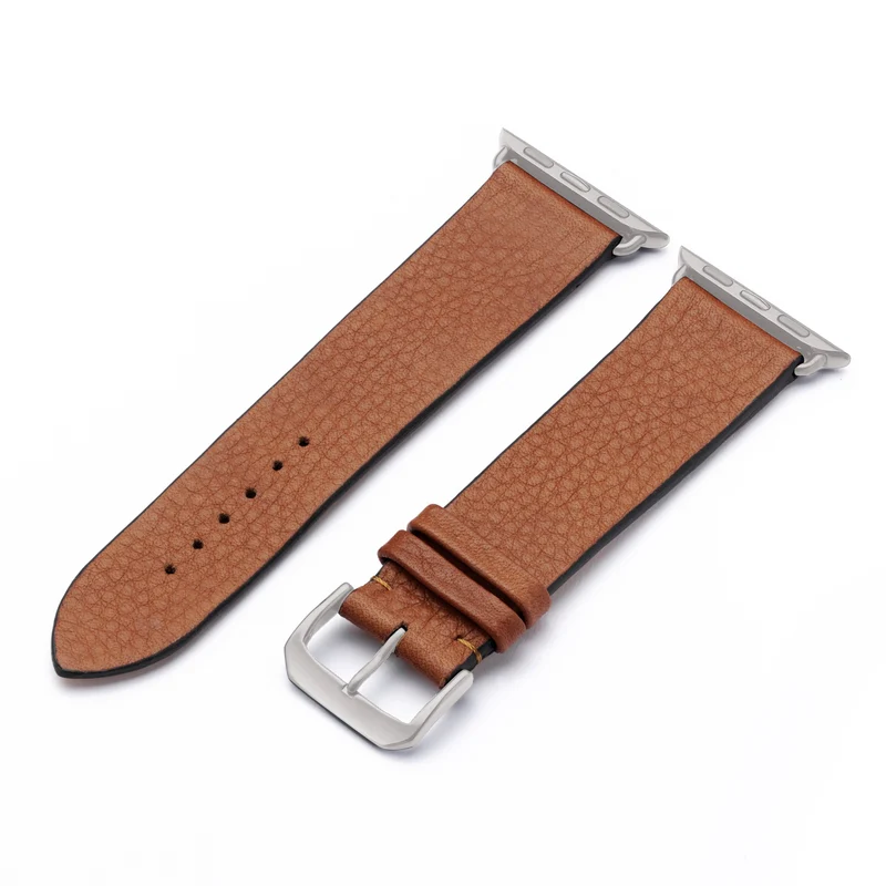 Apple Watch 1-9 Uhrenarmband Horizon von Happel, Bioleder, handgefertigt, Cognac
