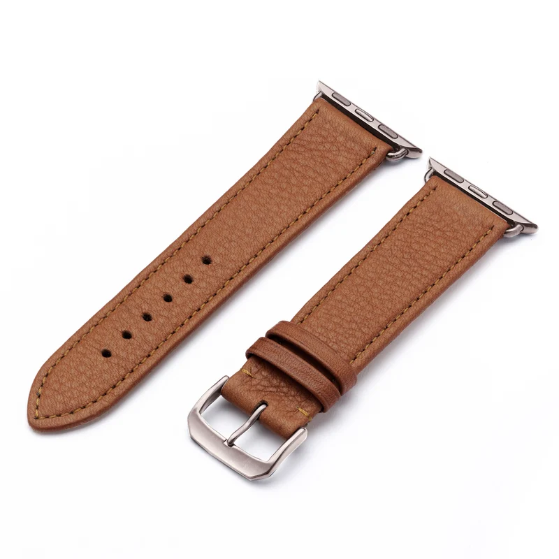 Apple Watch 1-9 Uhrenarmband AuroraEco von Happel, Bioleder, handgefertigt, Cognac