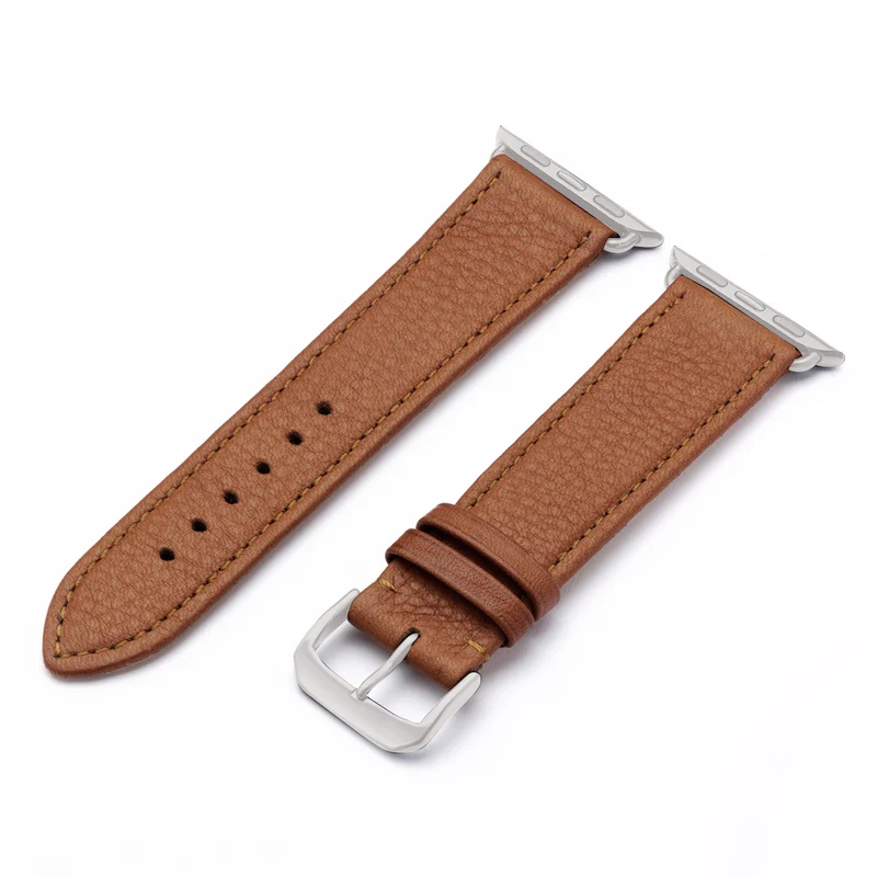 Apple Watch 1-9 Uhrenarmband AuroraEco von Happel, Bioleder, handgefertigt, Cognac