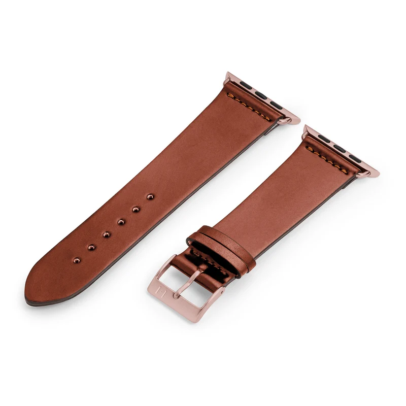 Apple Watch 1-9 Lederarmband aus Shell Cordovan "EPPENDORF" – Cognac