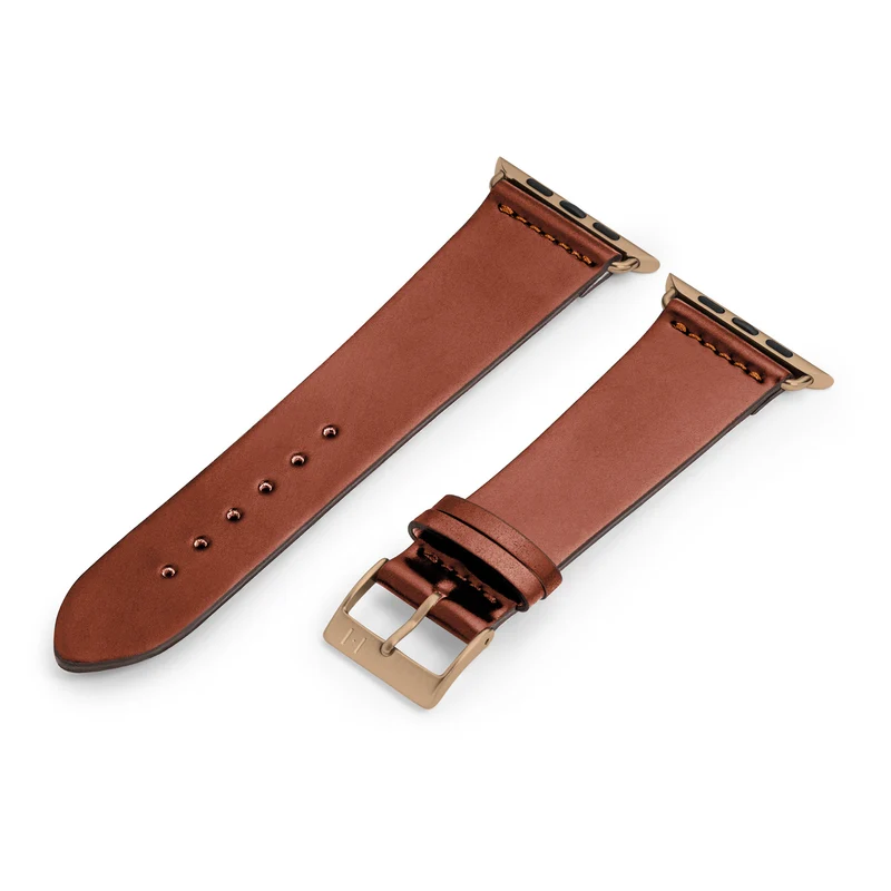 Apple Watch 1-9 Lederarmband aus Shell Cordovan "EPPENDORF" – Cognac