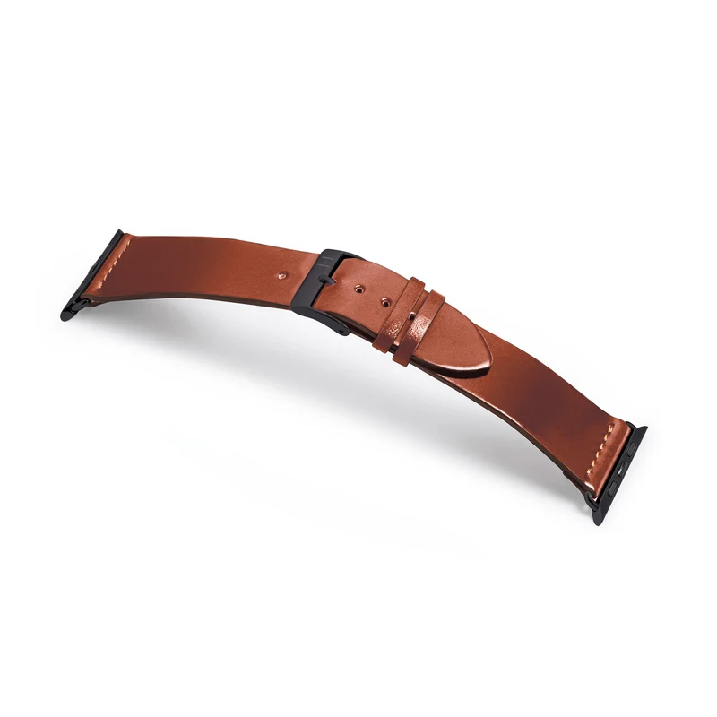 Apple Watch 1-9 Lederarmband aus Shell Cordovan "EPPENDORF" – Cognac
