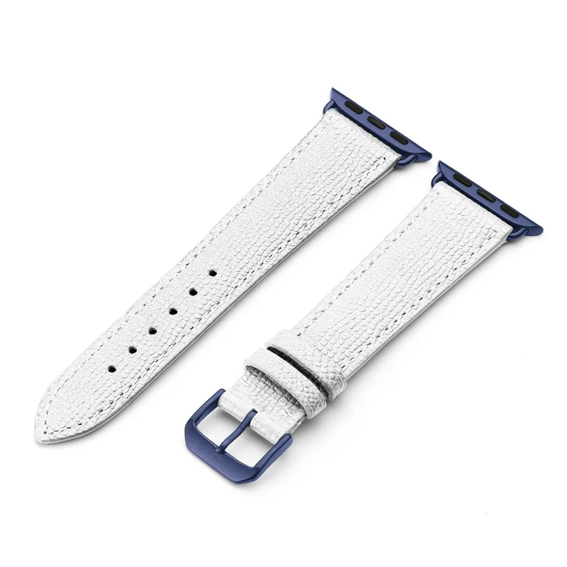 Apple Watch 1-9 Uhrenarmband AvelloStrap von Happel, Rindsleder, handgefertigt, Weiß