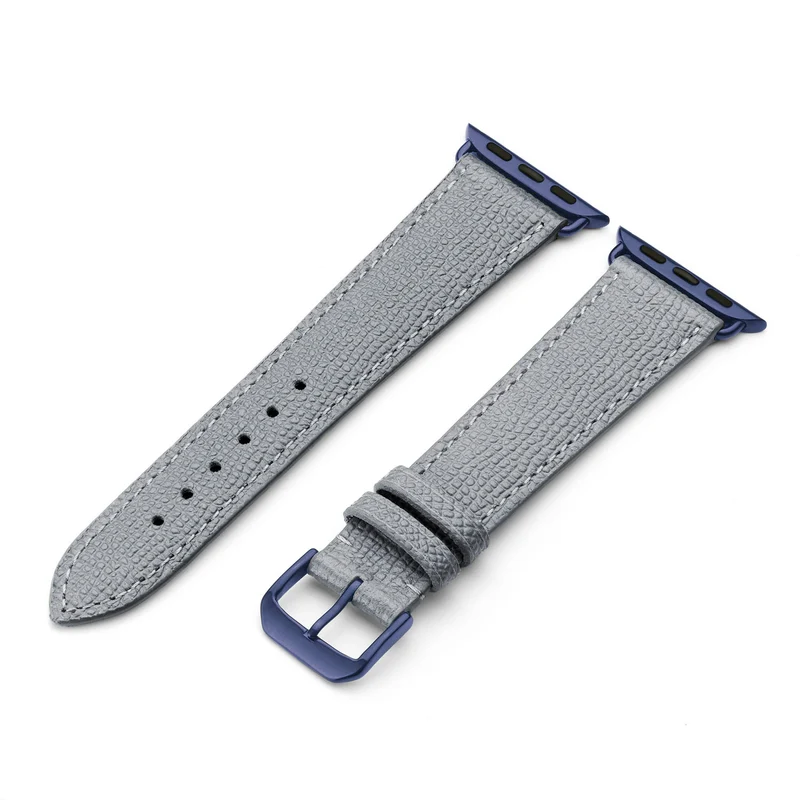 Apple Watch 1-9 Uhrenarmband AvelloStrap von Happel, Rindsleder, handgefertigt, Steingrau