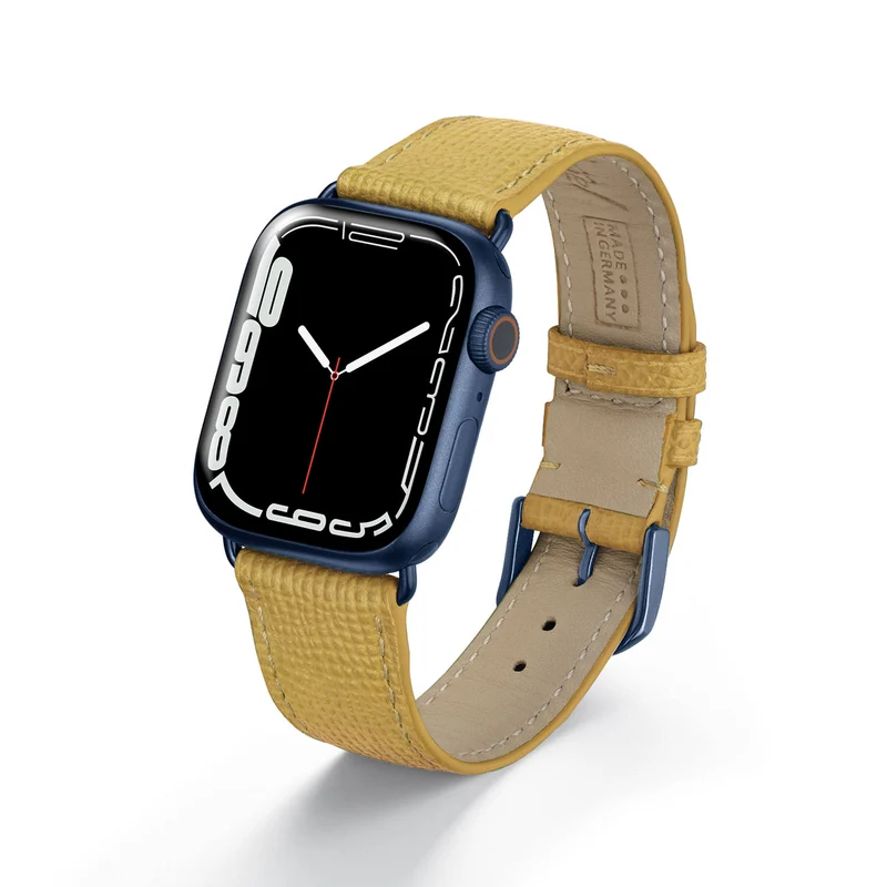 Apple Watch 1-9 Uhrenarmband AvelloStrap von Happel, Rindsleder, handgefertigt, Sand