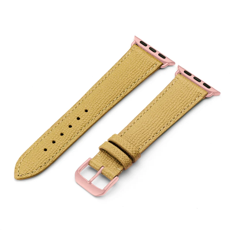 Apple Watch 1-9 Uhrenarmband AvelloStrap von Happel, Rindsleder, handgefertigt, Sand