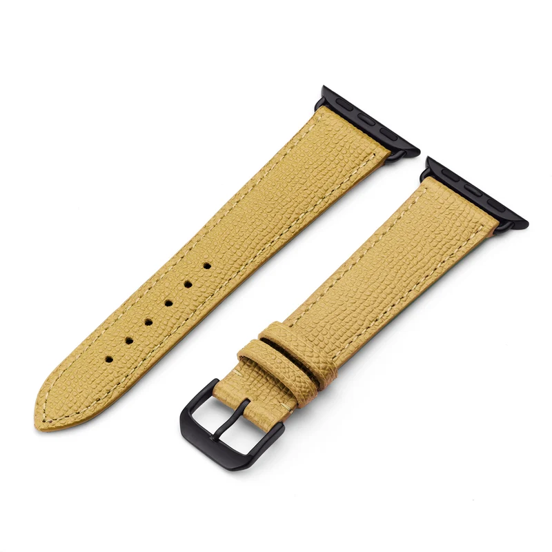 Apple Watch 1-9 Uhrenarmband AvelloStrap von Happel, Rindsleder, handgefertigt, Sand