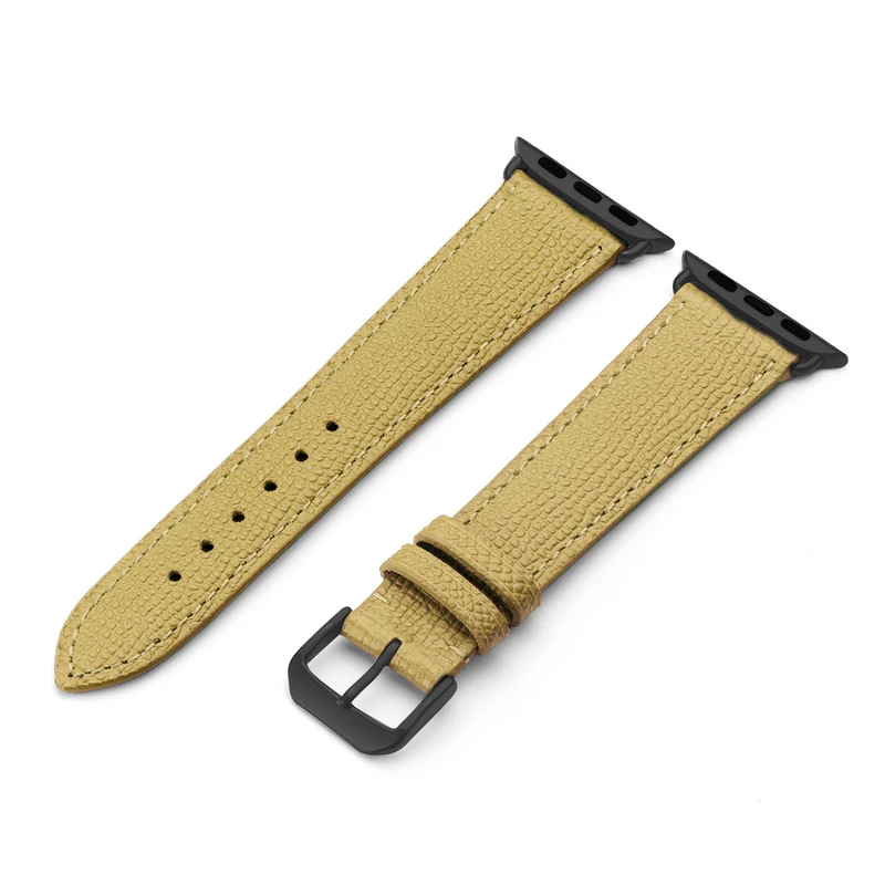 Apple Watch 1-9 Uhrenarmband AvelloStrap von Happel, Rindsleder, handgefertigt, Sand