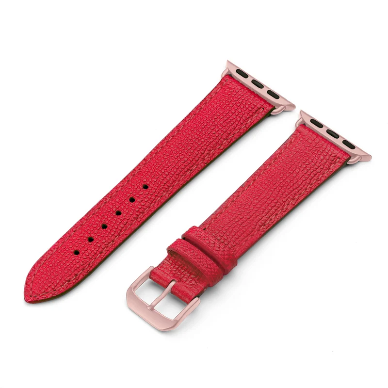 Apple Watch 1-9 Uhrenarmband AvelloStrap von Happel, Rindsleder, handgefertigt, Rot