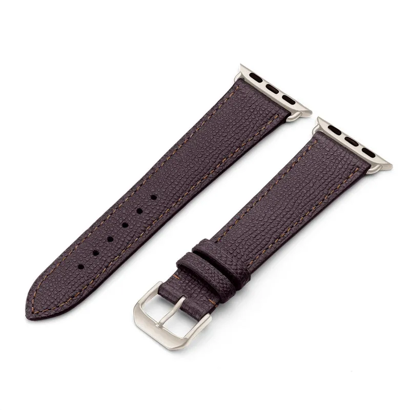 Apple Watch 1-9 Uhrenarmband AvelloStrap von Happel, Rindsleder, handgefertigt, Mokka