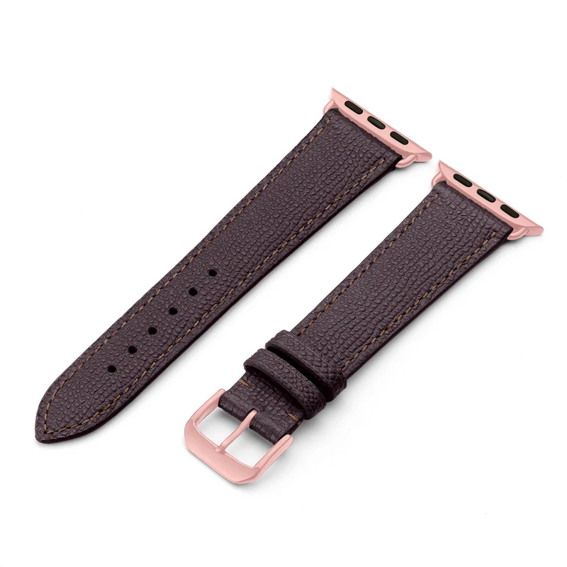 Apple Watch 1-9 Uhrenarmband AvelloStrap von Happel, Rindsleder, handgefertigt, Mokka