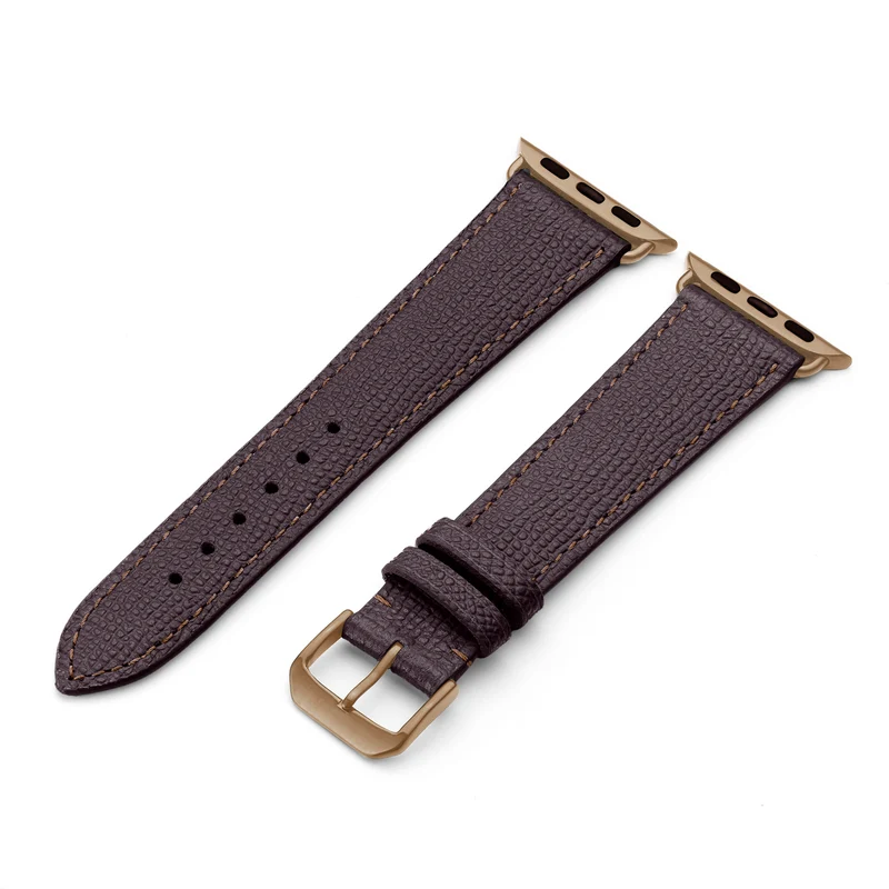 Apple Watch 1-9 Uhrenarmband AvelloStrap von Happel, Rindsleder, handgefertigt, Mokka