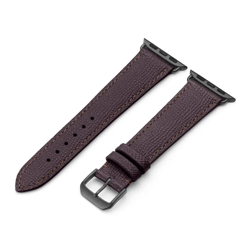 Apple Watch 1-9 Uhrenarmband AvelloStrap von Happel, Rindsleder, handgefertigt, Mokka