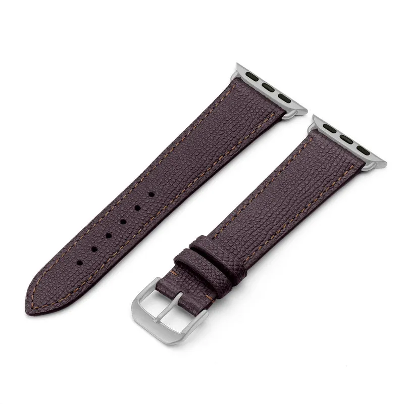 Apple Watch 1-9 Uhrenarmband AvelloStrap von Happel, Rindsleder, handgefertigt, Mokka