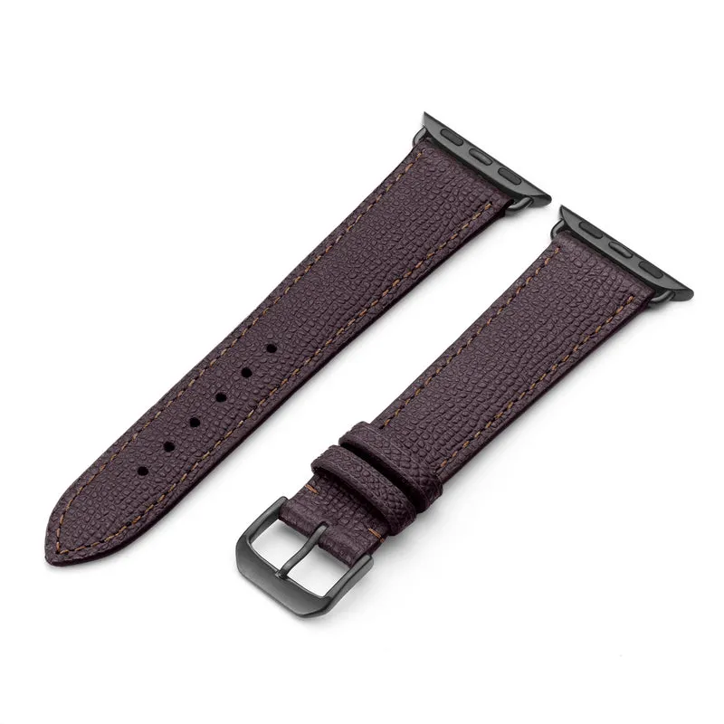 Apple Watch 1-9 Uhrenarmband AvelloStrap von Happel, Rindsleder, handgefertigt, Mokka