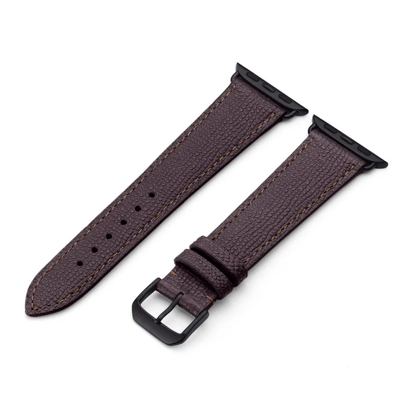 Apple Watch 1-9 Uhrenarmband AvelloStrap von Happel, Rindsleder, handgefertigt, Mokka