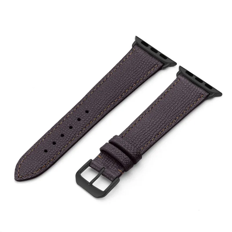 Apple Watch 1-9 Uhrenarmband AvelloStrap von Happel, Rindsleder, handgefertigt, Mokka